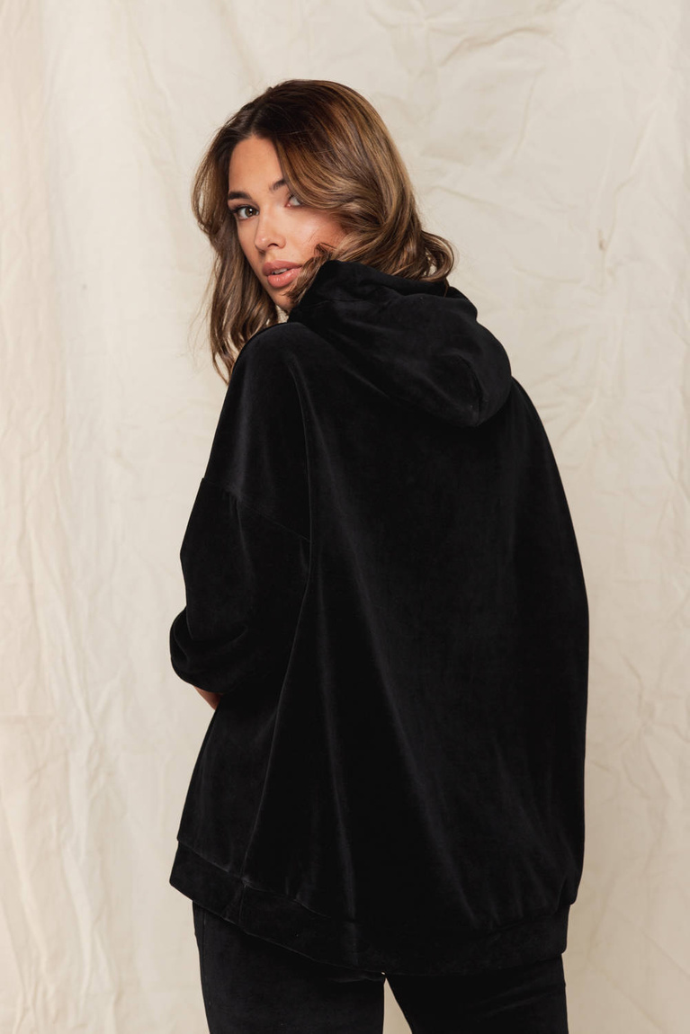 Over Black Sweatshirt