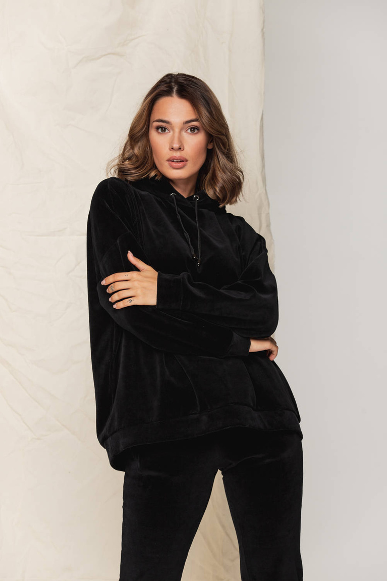 Over Black Sweatshirt