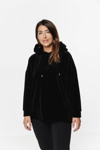 Over Black Sweatshirt