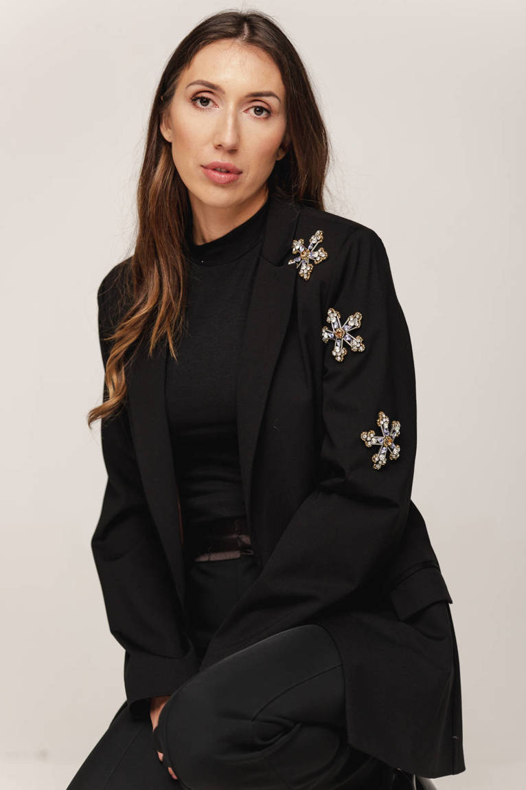 Rose Black Blazer